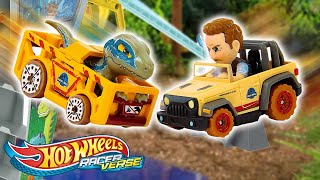 Jurassic World Dinosaurier Flucht  Hot Wheels RacerVerse [upl. by Charlot113]