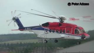 Offshore Helicopters Landing Departing EGPD ABZ DYCE Aberdeen FULL HD [upl. by Sito]