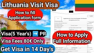 How to Apply Lithuania Tourist visa  Lithuania tourist visa for Indian  Europe country work visa [upl. by Haidej]