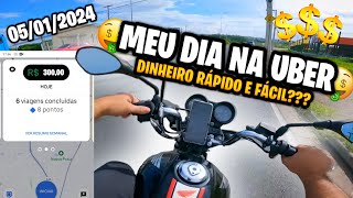 MEU PRIMEIRO DIA NA UBER EM 2024💲Uber moto Uber flash Uber entregas FAN 150 ESDI NAS ENTREGAS [upl. by Ahseenak]