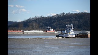 Two Barges Crossing Paths [upl. by Eyanaj]