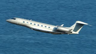 Beautiful Gulfstream G650ER  Hill View Takeoff  Split Airport SPULDSP [upl. by Nirrac]