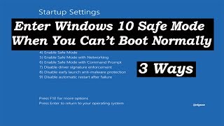 How to Enter Windows 10 Safe Mode When Windows Cannot Boot Normally [upl. by Davena]