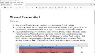 Informatika  Excel vežba 1 [upl. by Vern]