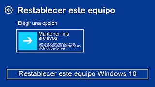 Restablecer Windows 10 a su estado de Fabrica sin perder Archivos y sin Formatear [upl. by Cheshire]