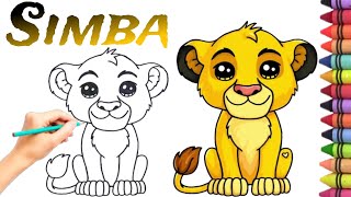 How to Draw Simba  The Lion King simba thelionking lionking drawing art viral easydrawing [upl. by Marya]