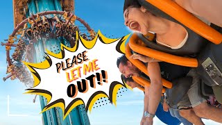 On ride reaction on Worlds Scariest Drop Tower 😱 Falcons Fury at Busch Gardens Tampa [upl. by Ayekahs129]