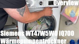 Siemens WT47W5W0 iQ700 Wärmepumpentrockner A 8kg Sensorgesteuerte autoDryTechnologie Overview [upl. by Ahsienaj569]