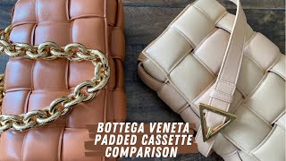 WHICH BOTTEGA VENETA PADDED CASSETTE IS WORTH IT  COMPARISON WHAT FITS MY RECOMMENDATION [upl. by Neile]