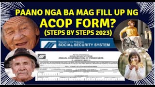 PAANO NGA BA MAG FILL UP NG SSS ACOP FORM  UPDATED STEPS YEAR 2023  BRYLLEZ CHANNEL [upl. by Anayia730]