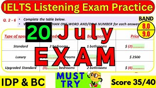 20 July amp 27 July 2024 IELTS Listening Test With Answers  IELTS  IDP amp BC [upl. by Arleen132]