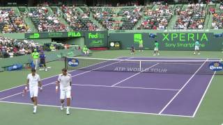 L PaesR Stepanek vs M MirnylD Nestor doubles final Miami  Sony Ericsson Open 2012 [upl. by Aracal]