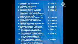 LTO VIOLATIONS with PENALTY 2022 [upl. by Amberly71]