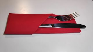 Fold paper napkin for cutlery Easy elegant and fast foldingnapkins napkinsfolding [upl. by Jago]