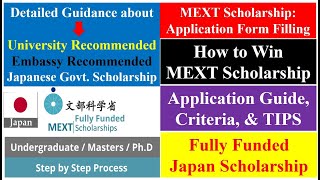 How to Fill out MEXT Scholarship Application Form  Fully Funded Japan Scholarship  English Guide [upl. by Nicola]