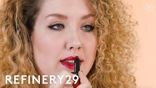 Taylor Swift Inspired Winged Liner And Red Lip Tutorial  Short Cuts  Refinery29 [upl. by Oneil]