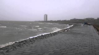 Sturm in Büsum Hauptsrand Hochhaus [upl. by Sukcirdor985]