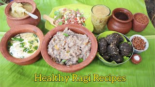 Traditional Healthy Ragi Recipes\ Delicious Ragi Recipessweetveg saladupmaragi milk payasam [upl. by Chlori]