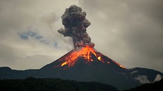 Ecuadors Troublemaker volcano sends lava flying in fiery explosion [upl. by Caressa]