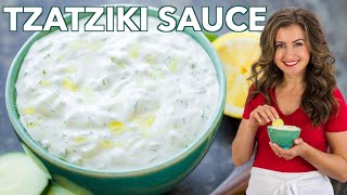 Easy Greek Tzatziki Sauce Cucumber Yogurt Dip shorts [upl. by Ormsby]