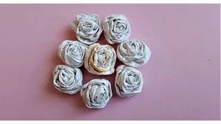 CUM FACEM trandafiri simpli din servetel  HOW TO MAKE simple napkin roses [upl. by Alrep]