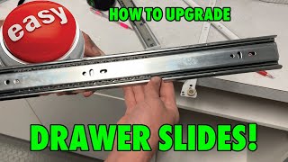 How to Upgrade Roller Drawer Slides Quick and Easy  SoftClose Upgrade [upl. by Aenahs813]