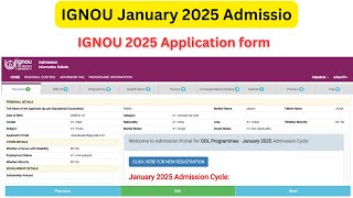 IGNOU January 2025 Admission  IGNOU 2025 Admission  IGNOU 2025 Application form  IGNOU Admission [upl. by Daisey]