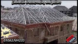 Docherich solid stone coated roofing steel trusses and rain gutter 07062764235 [upl. by Zailer]