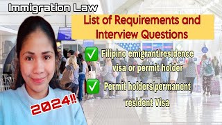 2024 Update Immigration Requirements and Interview Questions for Filipino with Immigrant Visa [upl. by Linnell671]