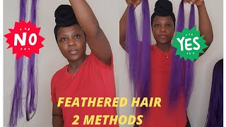 How to Prepare braiding hair 2 ways Stretching and feathering braiding extension tips [upl. by Ardene]