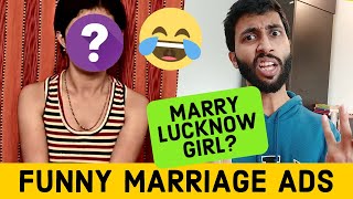 Funny Indian Matrimonial Advertisements Roast  Funny Indian Marriage Proposal [upl. by Schober926]