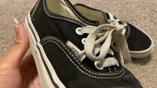 Vans Authentic Classic Black True White Kids Review Comfortable shoes to throw on [upl. by Oicnecserc]