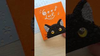 🐈‍⬛Easy Halloween paintingdecor🎃Black Cat TexturedTissue paper art on canvas shorts art gift [upl. by Aimak]