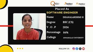 SUCCESS STORY OF SOFTWARE ENGINEER  QSpidersJspiders  Chromepet Chennai [upl. by Sordnaxela960]