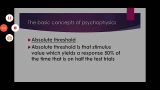 The basic concepts of psychophysics [upl. by Norramic]