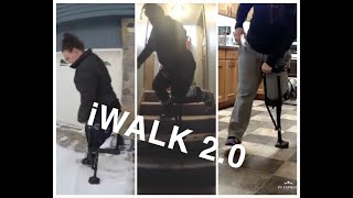 iWALK 20 on stairs snow and ice  Leg Crutch  Broken Ankle 101 [upl. by Ardis]