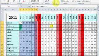 Cómo hacer un mini calendario con festivos en Excel [upl. by Ralip470]