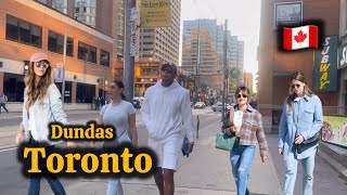 Canada Toronto Downtown 4K🇨🇦 Dundas Street [upl. by Anirrehs]