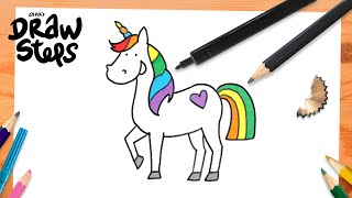 How to draw a UNICORN easy step by step [upl. by Ahsieket]