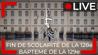 Cérémonie  Fin de scolarité de la promotion Combat de Pontlieue et baptême de la 129e [upl. by Arimay]