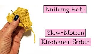 Knitting Help  Slow Motion Kitchener Stitch [upl. by Yslehc41]