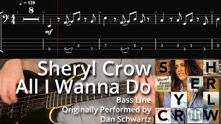 Sheryl Crow  All I Wanna Do Bass Line w Tabs and Standard Notation [upl. by Vickey200]