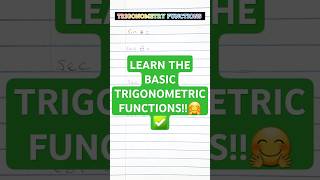 TRIGONOMETRIC FUNCTIONS trigonometry trigonometric trigonometryfunctions functions mathshorts [upl. by O'Carroll]