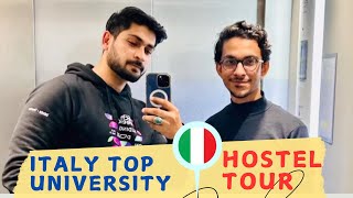 Italy’s TOP University Hostel Tour in Milan  POLIMI  Study in Italy on Scholarship  Rahat Khan [upl. by Hayse]