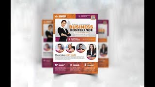 Business Conference Flyer Design PSD Photoshop Tutorial [upl. by Ogirdor]