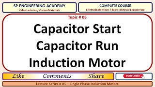 06 Capacitor Start Capacitor Run Induction Motor  Single Phase Induction Motor [upl. by Firehs]