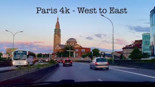 Paris Drive 4k  Less than 20 minutes West to East  Périphérique Parisien [upl. by Anaujat]