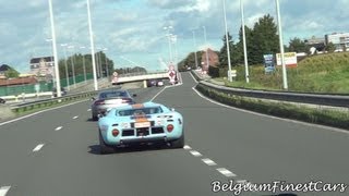 Ford GT40 racing with AstonMartin V8 Vantage on the highway [upl. by Delilah]