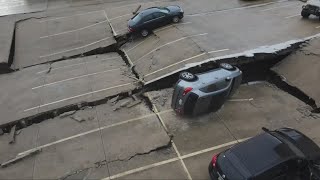 Crews assessing damage at Shoregate Towers in Willowick after parking garage collapse [upl. by Leitnahs]