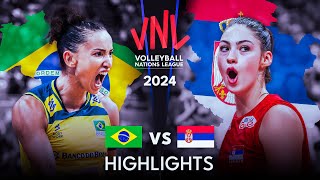 🇧🇷 BRAZIL vs SERBIA 🇷🇸  Highlights  Womens VNL 2024 [upl. by Fraase]